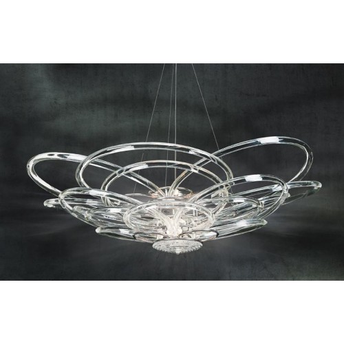 Classic pendant light in chromed crystal BELL-143