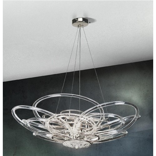 Classic pendant light in chromed crystal BELL-144