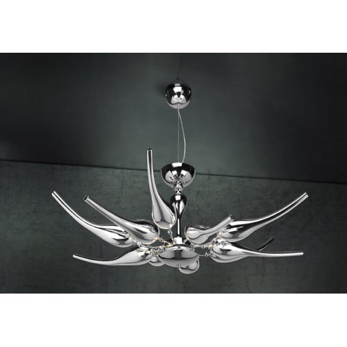 Classic pendant light crystal glass chrome BELL-151