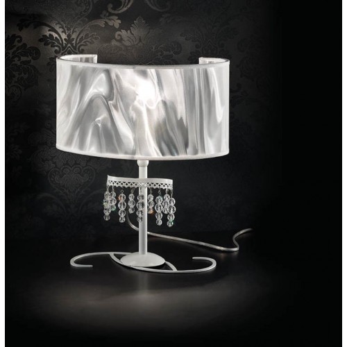 Classic white crystal bedside table lamp BELL-153