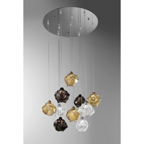 Classic pendant light in chromed glass BELL-163