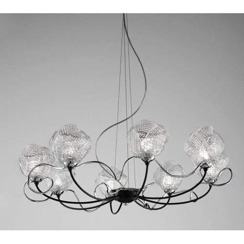 Classic pendant light in black chromed glass BELL-164