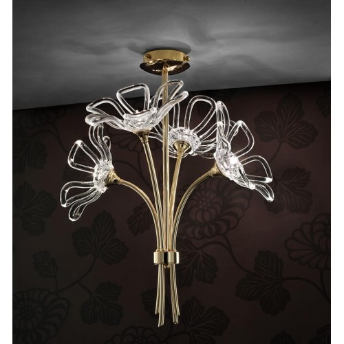 Classic ceiling light in gold chromed crystal  BELL-169