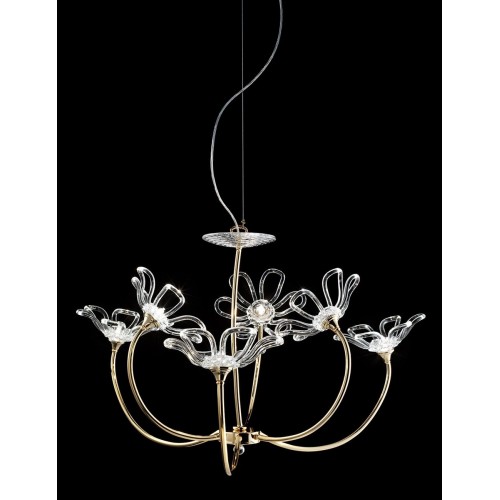 Classic pendant light in chromed crystal BELL-171