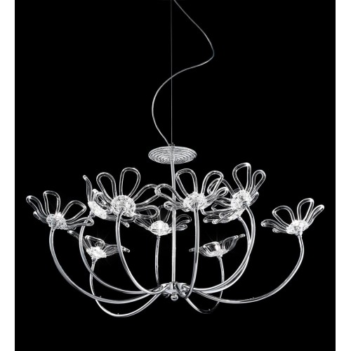 Classic pendant light in chromed crystal BELL-172