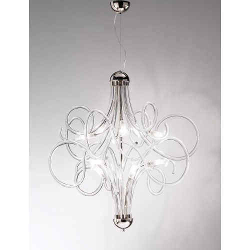 Classic pendant light in chromed glass BELL-186