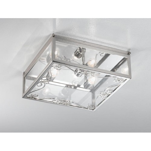 Classic ceiling light in chromed crystal glass BELL-188