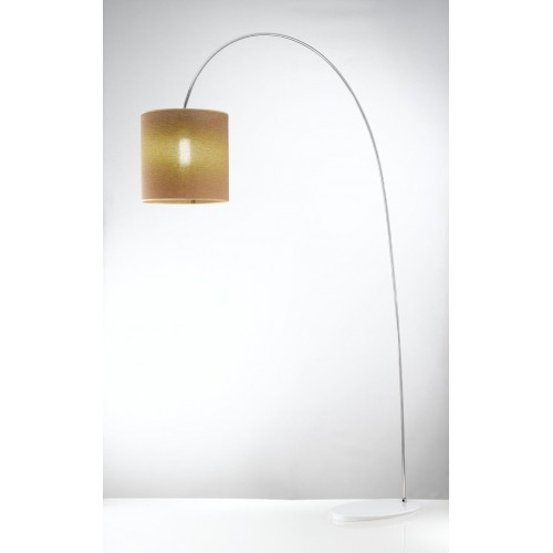 Classic chrome floor lamp with gold lampshade  BELL-192