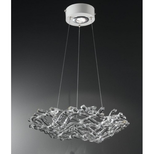 Classic pendant light in chromed crystal glass BELL-195