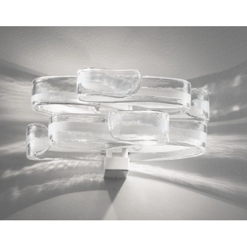 Contemporary wall light in white crystal glass BELL-197