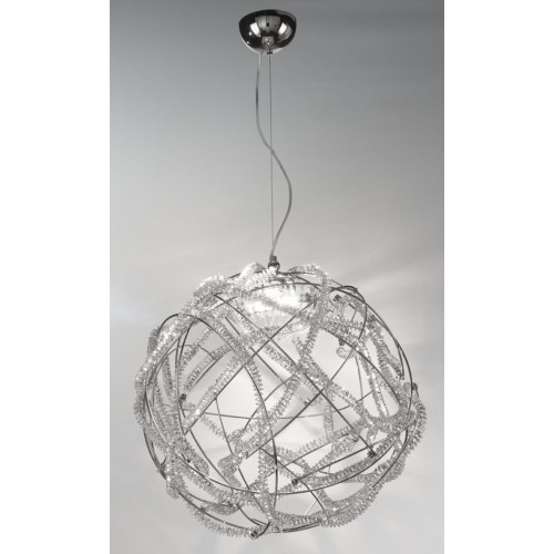 Classic pendant light in chromed crystal BELL-209