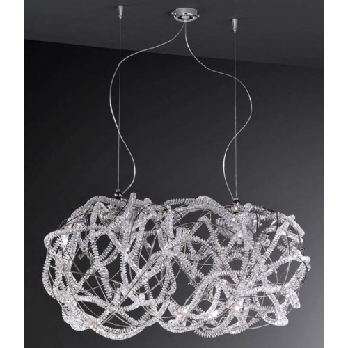 Classic pendant light in chromed crystal  BELL-210