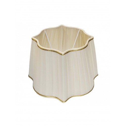 Lampshade in pleated organza pongè shaped ivory 25 cm