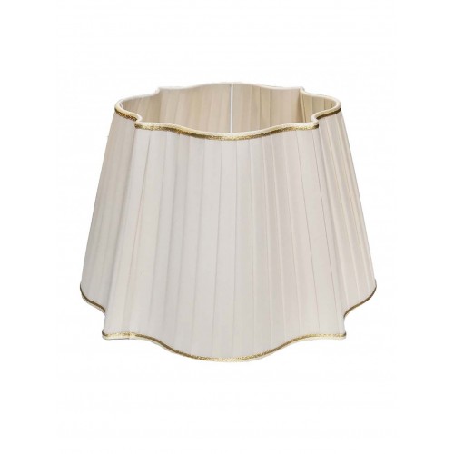 Lampshade in organza pongè pleated shaped ivory 40 cm