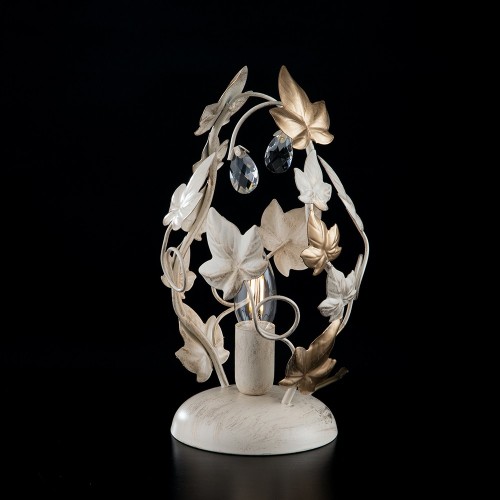 Table lamp in ivory wrought iron and ivy bon-25