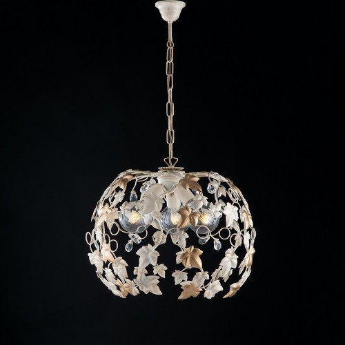 Bon-21 ivory wrought iron and ivy gold chandelier