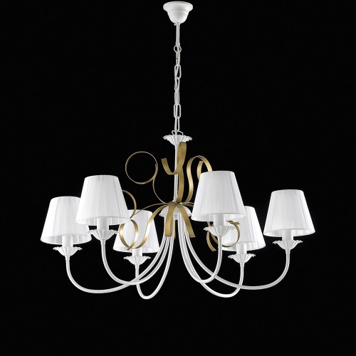 Modern shabby chic wrought iron chandelier with bon-224 lampshades