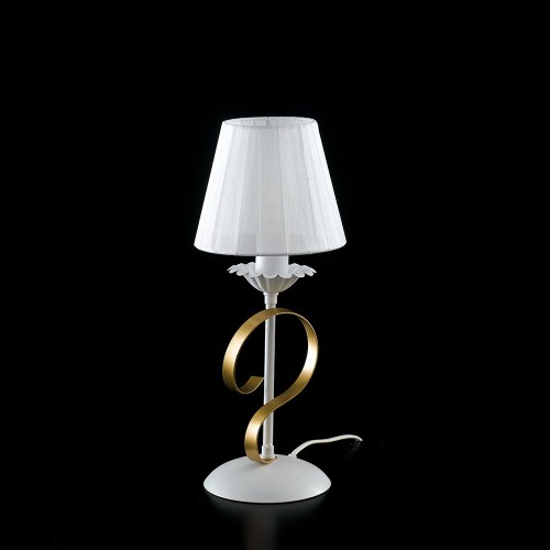 Bedside table lamp in modern white wrought iron bon-225