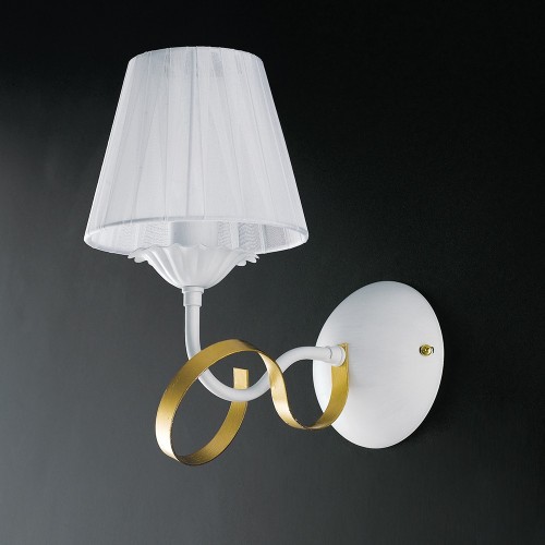 Wall lamp applique in modern white wrought iron bon-226