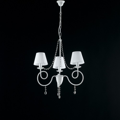 Modern shabby chic crystal chandelier with bon-235 lampshades