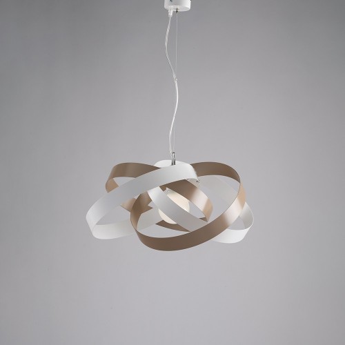 Modern pendant lamp in white and taupe 1 light bon-241