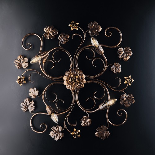 Classic ceiling lamp in wrought iron bon-262