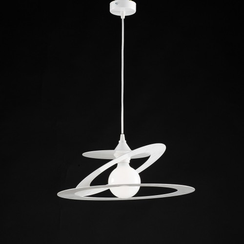 Lampadario a sospensione design moderno bianco 1 luce bon-296