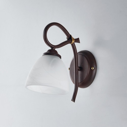 Wall lamp applique in rust wrought iron bon-314