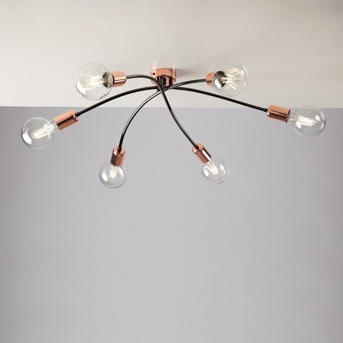 Modern design black chrome ceiling light 6 lights bon-336