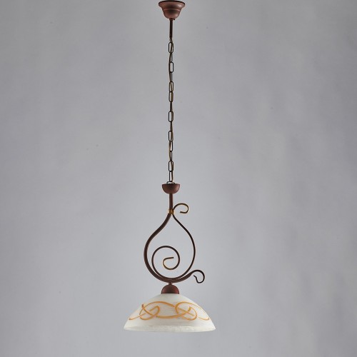 Wrought iron entrance pendant chandelier 1 light bon-341