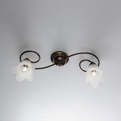 Rust and gold wrought iron ceiling light 2 lights bon-361