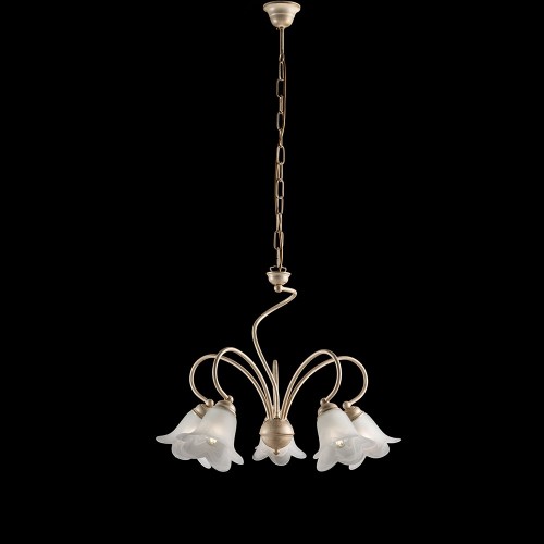 Classic ivory and gold wrought iron chandelier 5 lights bon-364