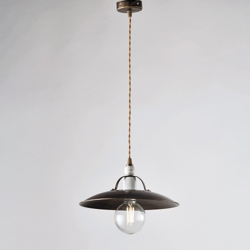 Suspension chandelier in wrought iron 1 light bon-379