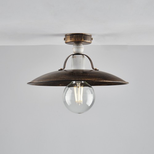 Rust wrought iron ceiling light 1 light bon-380