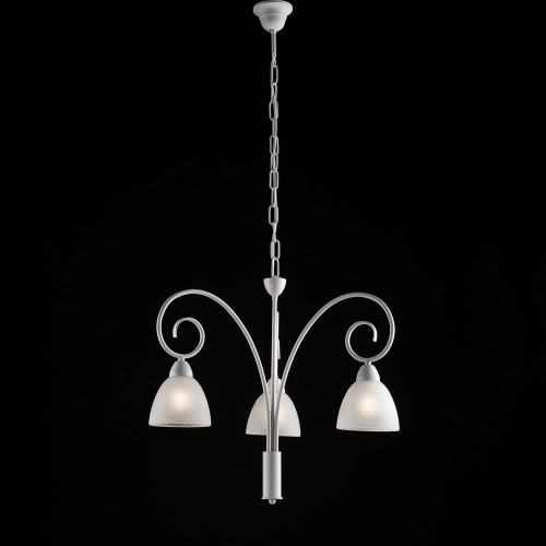 Lampadario in ferro battuto bianco shabby chic 3 luci bon-394