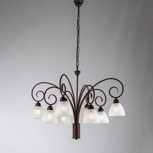 Classic rust wrought iron chandelier 8 lights bon-397