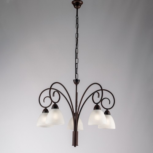 Classic rust wrought iron chandelier 5 lights bon-398