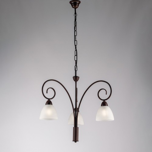 Classic rust wrought iron chandelier 3 lights bon-399