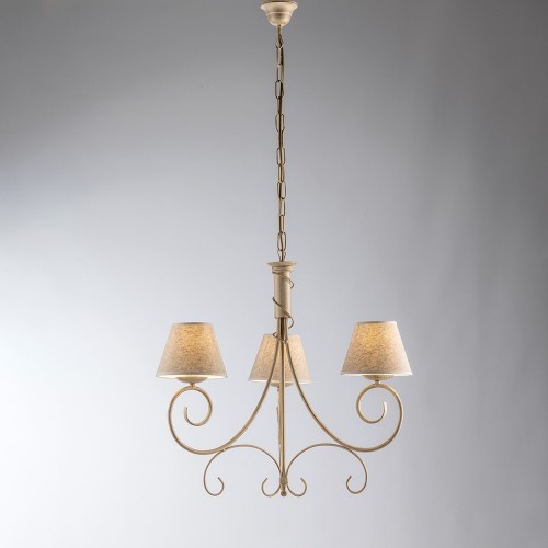 Classic wrought iron chandelier with 3 lights bon-444 lampshades