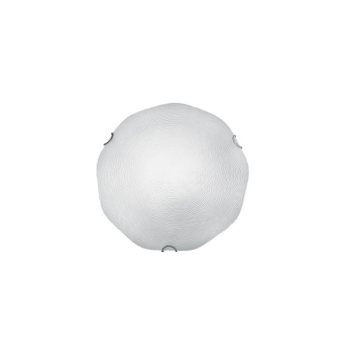 Round ceiling and wall light fixture in white glass F-05