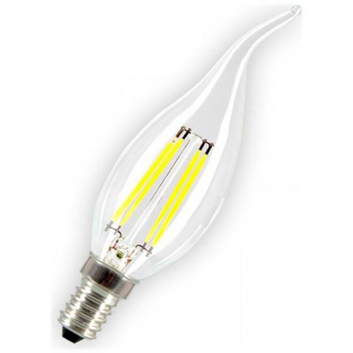 Lampadina a led 4w v-tac colpo di vento trasparente attacco piccolo e14 luce calda 2700k