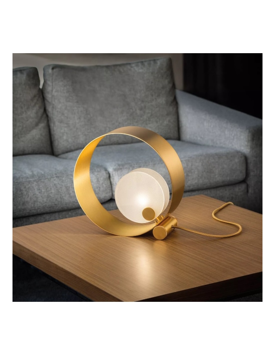 Lampada da comodino abat-jour oro design moderno 1 luce RD-0211