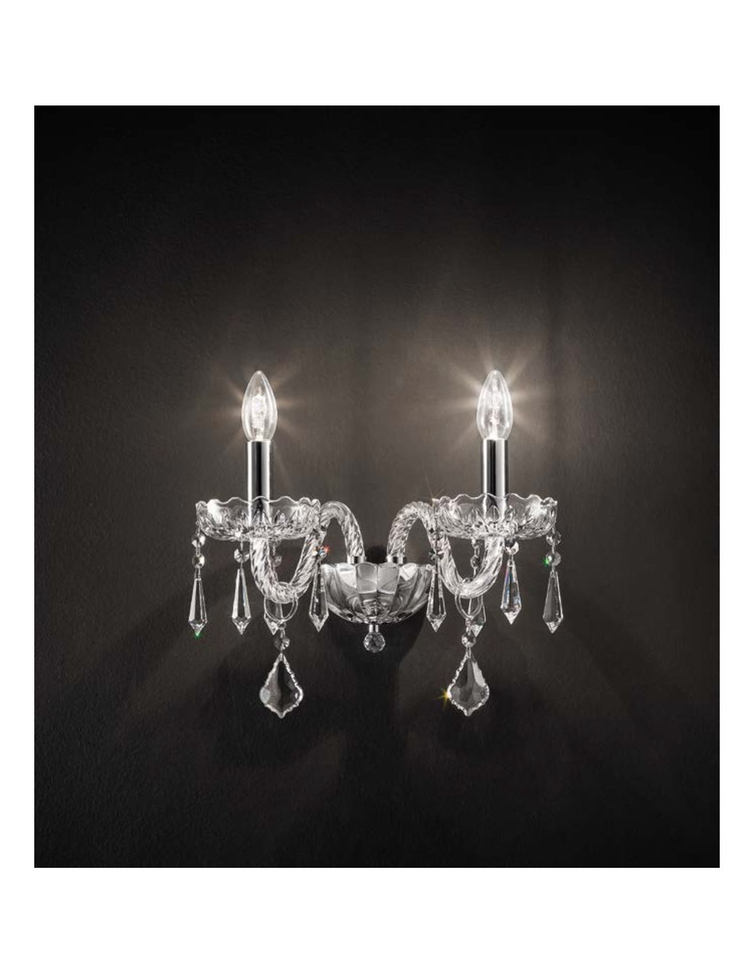 chrome 2 light wall sconce