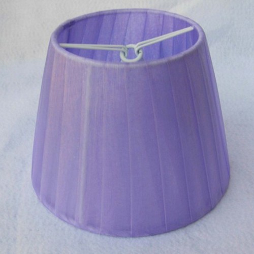 Spring lampshade in plissé lilac organza 14 cm for chandelier lamps