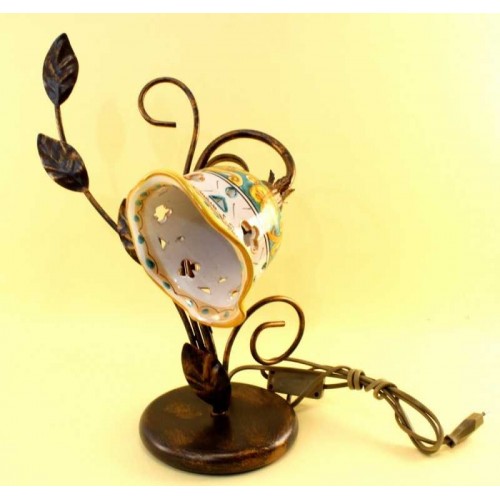 Table lamp 1 light in wrought iron with Martina-SX ceramic