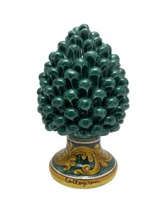 Cobalt blue pine cone in Artistic ceramic of Caltagirone, 15 cm