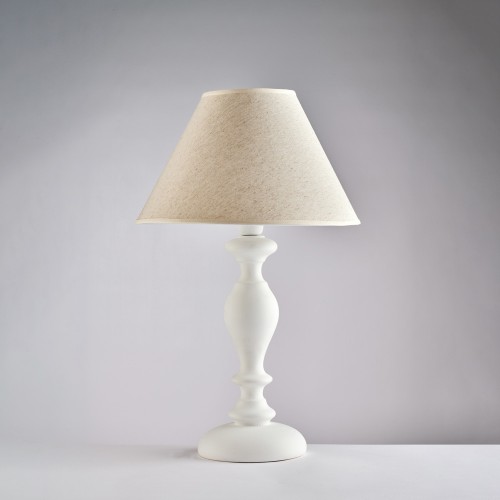 Lampada da tavolo lume grande in legno bianco shabby chic bon-478