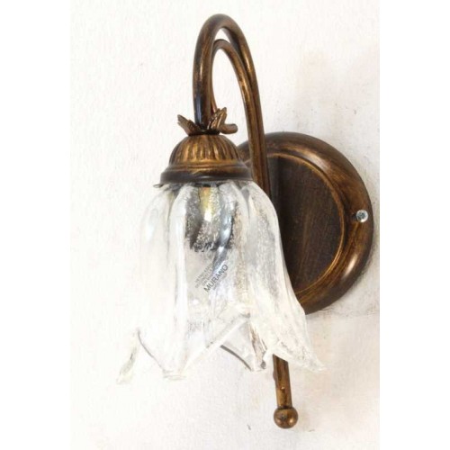 Wrought iron wall light with Murano glass alice-AP1