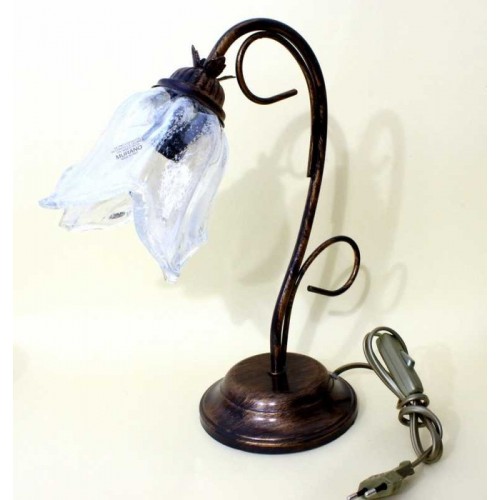Wrought iron table lamp with Murano glass alice-LT