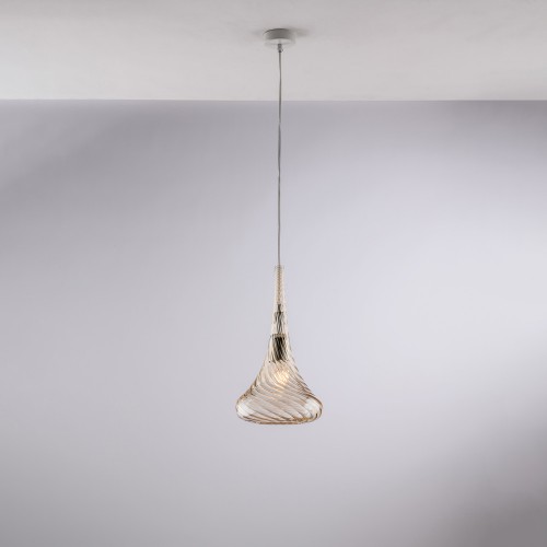 Lampadario a sospensione design moderno in vetro 3 luci bon-594